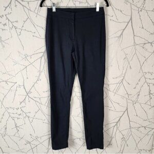 Kit and Ace Navy Cotton Stretch Twill High Rise Slim Leg Pants